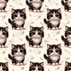 Chaton grand yeux et feuillage