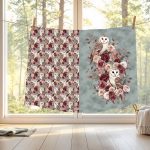 Chouette et rose fond aquarelle