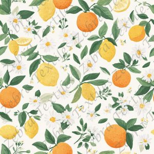 Citron et orange marguerite fond crème