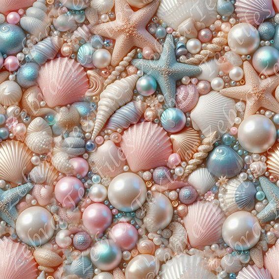 Coquillage rose et bleu