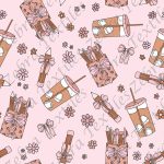 Crayon retro fond rose