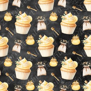 Cupcake citron fond noir