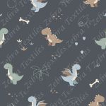 Dino yeux ferme fond gris