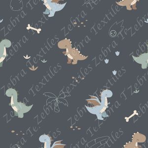 Dino yeux ferme fond gris