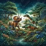 Dinosaure dans la jungle