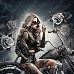 Femme moto noire