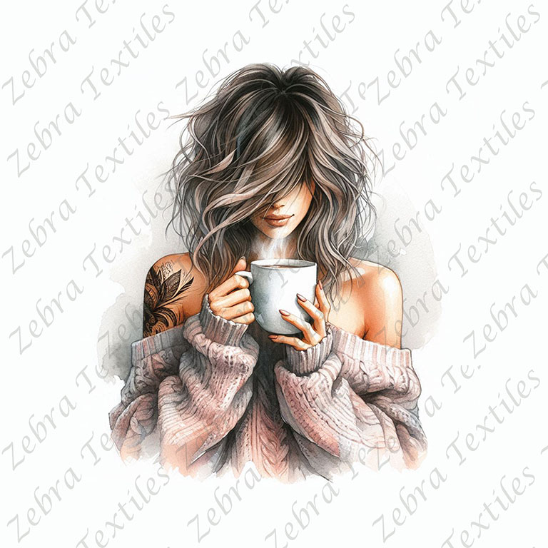 Fille et café pull lainage