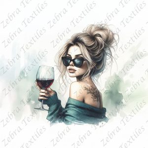 Fille vin pull sarcelle
