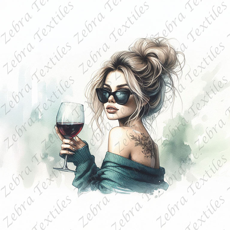 Fille vin pull sarcelle