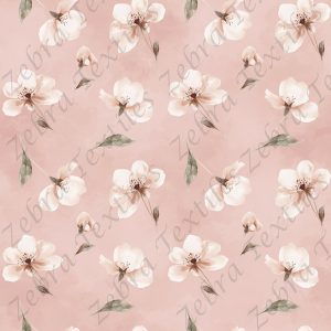 Fleur aquarelle rosée fond rose