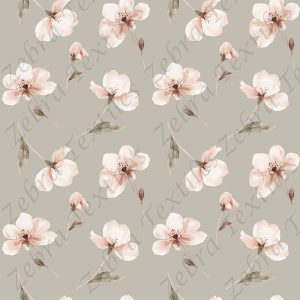 Fleur aquarelle rosée fond vert