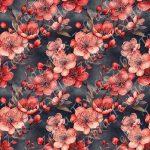 Fleur de cerisier fond gris