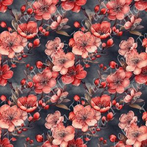 Fleur de cerisier fond gris
