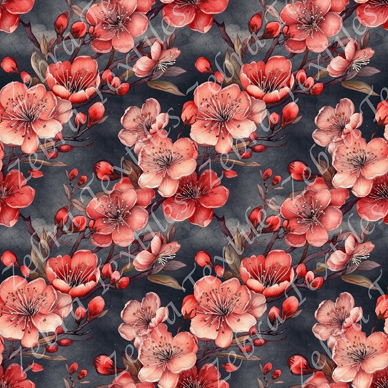 Fleur de cerisier fond gris