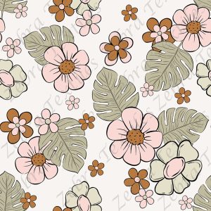 Floral monstera neutre