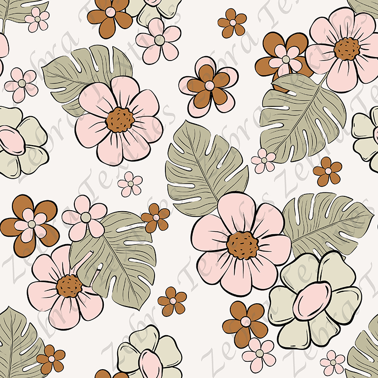Floral monstera neutre