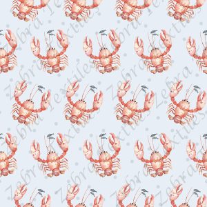 Homard aquarelle fond bleu