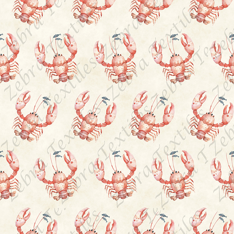 Homard aquarelle fond crème