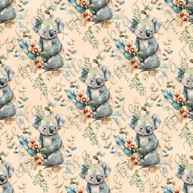 Koala aquarelle fond crème