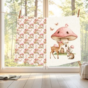 Lapin et chevreuil maison champi fond crème