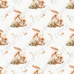Lapin floral fond crème