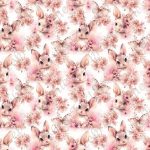 Lapin papillon floral rose