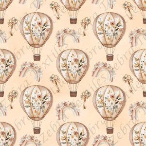 Montgolfière floral boho fond sable