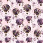 Montgolfière floral mauve