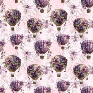 Montgolfière floral mauve