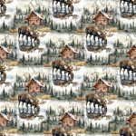 Orignal et chalet en montagne
