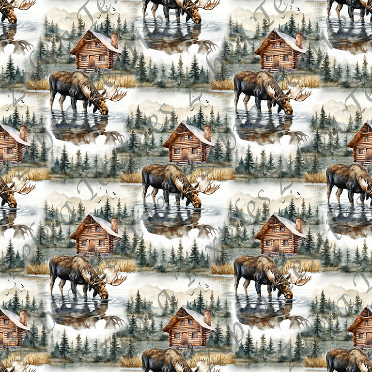 Orignal et chalet en montagne