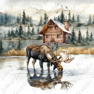 Orignal et chalet en montagne
