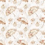 Parapluie floral boho fond pampas