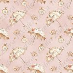 Parapluie floral boho fond rosé