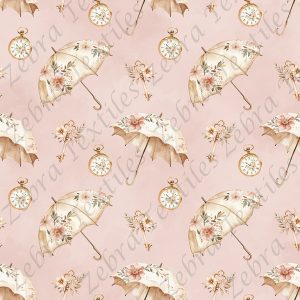 Parapluie floral boho fond rosé