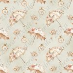 Parapluie floral boho fond sauge