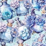 Parfum floral bleu mauve