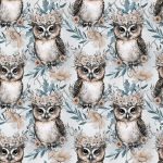 Petit hibou floral et feuillage