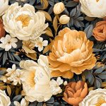 Pivoine crème et orangée