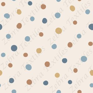 Pois bleu et moutarde fond crème