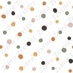 Pois vert et orange fond blanc