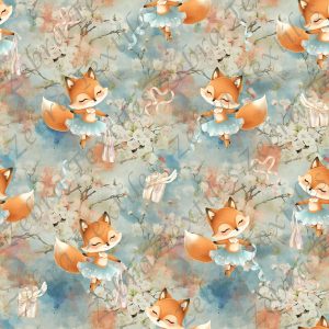 Renard ballerine fond floral