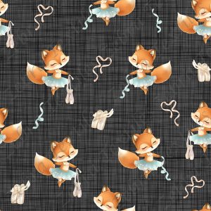 Renard ballerine fond lin