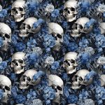 Skull floral bleu 2