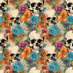 Skull floral coloré