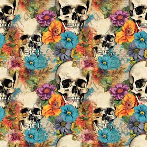 Skull floral coloré