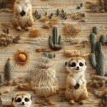 Suricate lainage et cactus