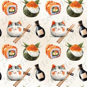 Sushi chat fond crème