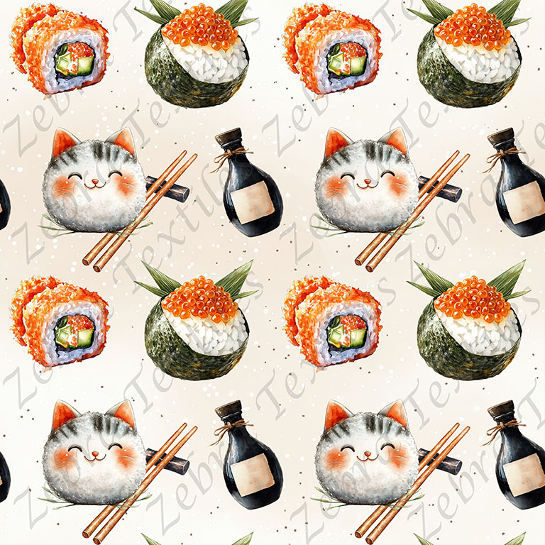 Sushi chat fond crème