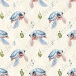 Tortue bleutée fond crème